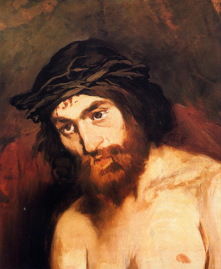 The head of Christ - Edouard Manet - the-head-of-christ