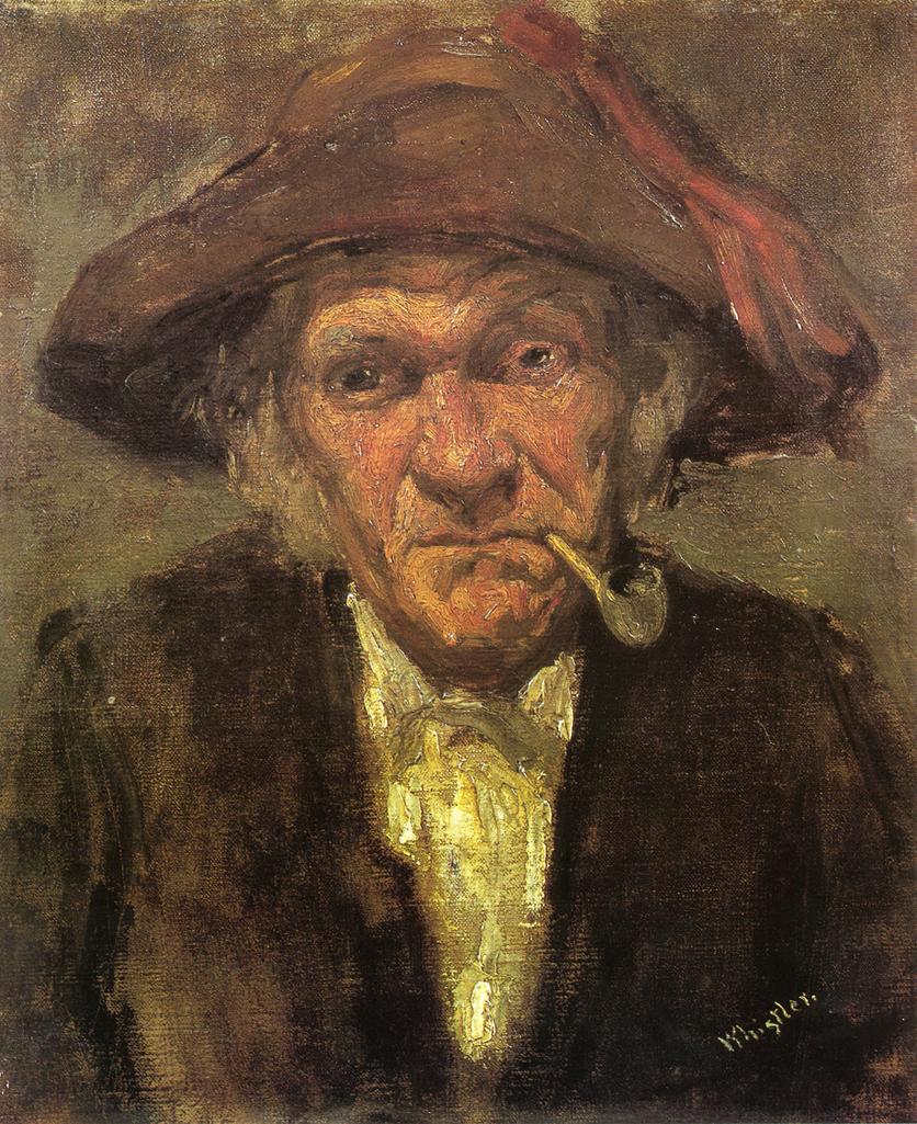 Man smoking a pipe - James McNeill Whistler - man-smoking-a-pipe