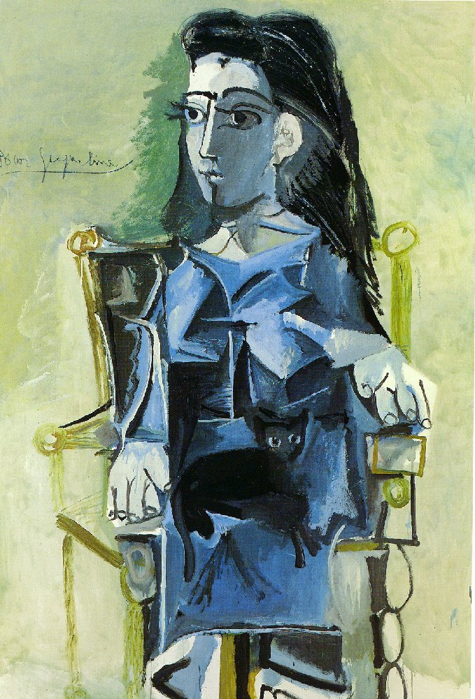 Jacqueline Sitting With Her Cat Pablo Picasso Wikiart Org