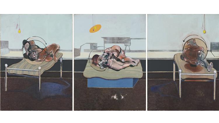 Three Studies of Figures on Beds, 1972 - 法蘭西斯‧培根