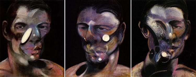 Three studies for a portrait of Peter Beard, 1975 - Francis Bacon