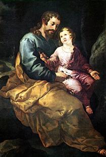 St Joseph and the Christ Child - Francisco de Herrera el Viejo