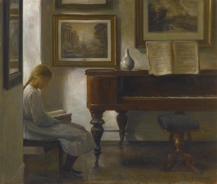 Girl in an Interior, c.1900 - Carl Holsøe