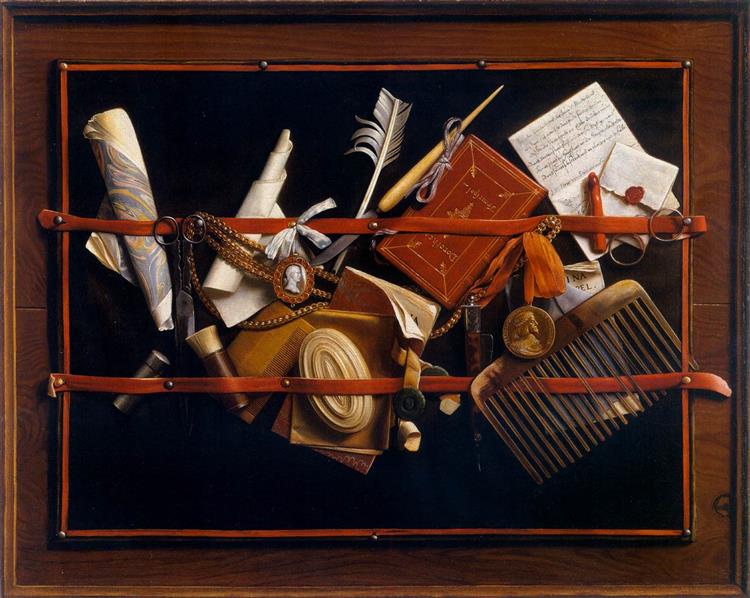 Trompe L'oeil Letter Board, 1668 - Самюел ван Хогстратен
