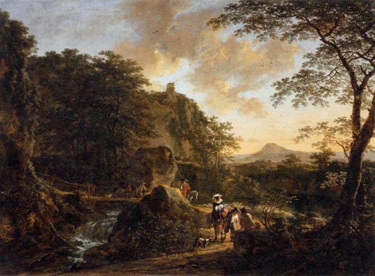 Landscape with a Peasant Woman on a Mule, c.1650 - Ян Бот