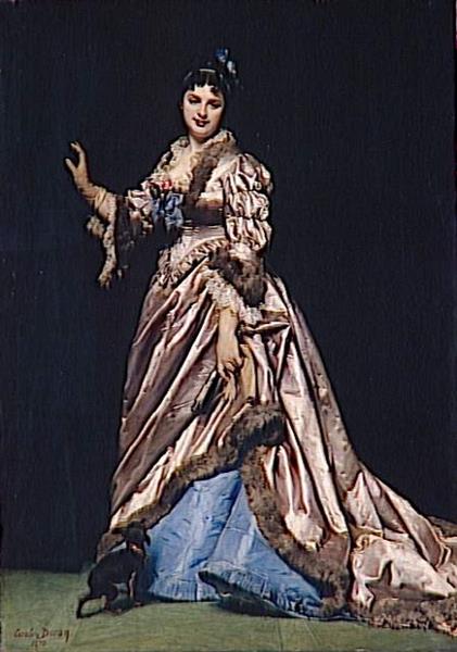 Portrait of Madame Ernest Faydeau Known as 'La Dame Au Chien' 1870 - Émile Auguste Carolus-Duran