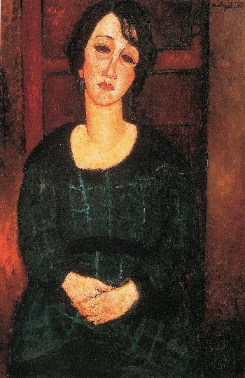 Woman with Scottish Dress, 1916 - Амедео Модільяні