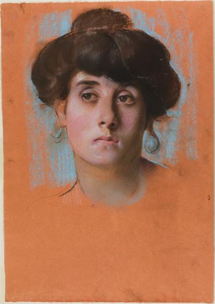 Portrait of a Young Woman, from Melancholy, c.1915 - Адольф Гіремі-Гіршль