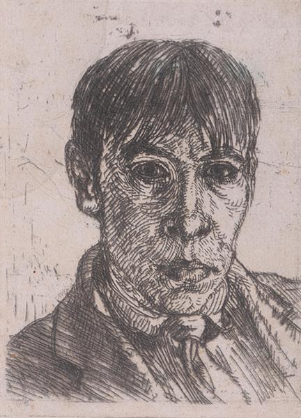Self Portrait, 1912 - Wassili Dmitrijewitsch Jermilow