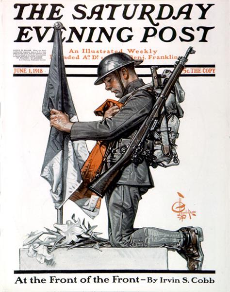 French Soldier’s Grave. Saturday Evening Post Cover, June 1, 1918, 1918 - Джозеф Кристиан Лейендекер