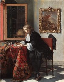 Man Writing a Letter - Gabriel Metsu