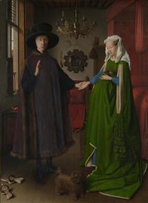 The Arnolfini Wedding. Portrait of Giovanni Arnolfini and his Wife Giovanna Cenami (The Arnolfini Marriage) - Jan van Eyck