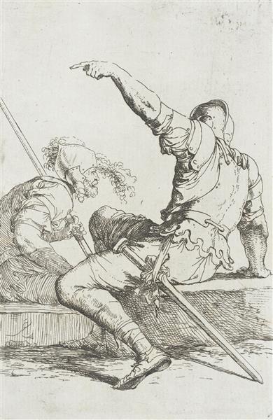 Two Soldiers Seated, Conversing, 1657 - Salvator Rosa