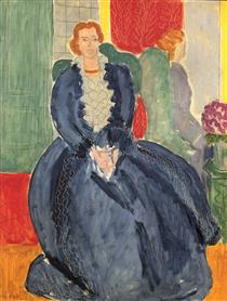 Blue Dress Reflected in a Mirror - Henri Matisse