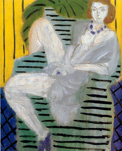 Жінка на дивані, жовто-блакитний, 1936 - Анрі Матісс