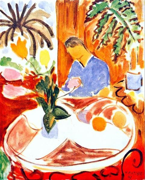 Small Interior with Round Marble Table, 1947 - Henri Matisse