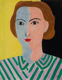 Portrait with Pink and Blue Face - Henri Matisse