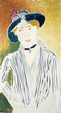 Marguerite in a Striped Jacket - Henri Matisse