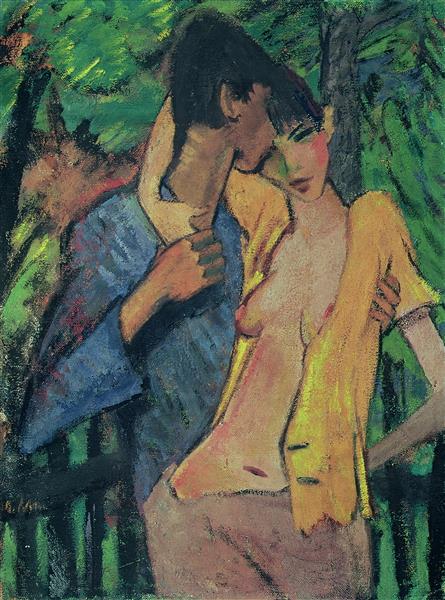 Liebespaar (der Künstler Und Irene Altmann, 1919 - Otto Mueller