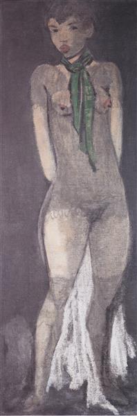 Mädchen Mit Grünem Schal, 1928 - Otto Mueller