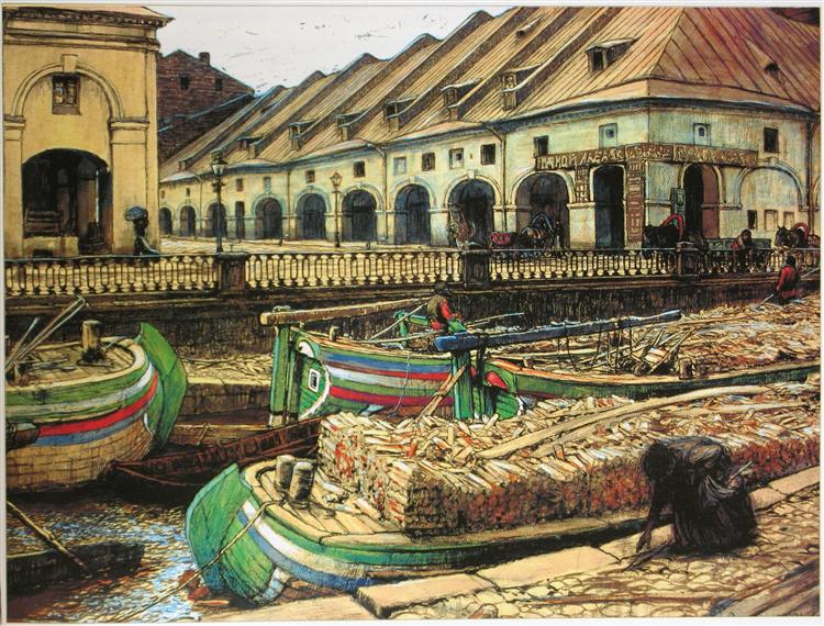 Nikolsky Market in St.Petersburg, 1901 - Jewgeni Jewgenjewitsch Lansere