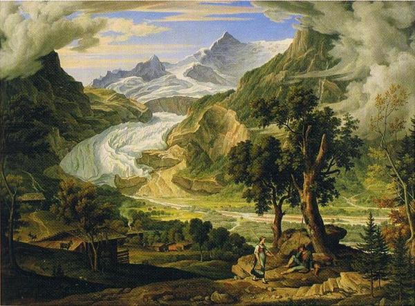 Grindelwald Glacier in the Alps., 1823 - Joseph Anton Koch