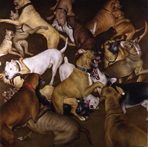 Dogs Fighting, 2002 - Dan Witz