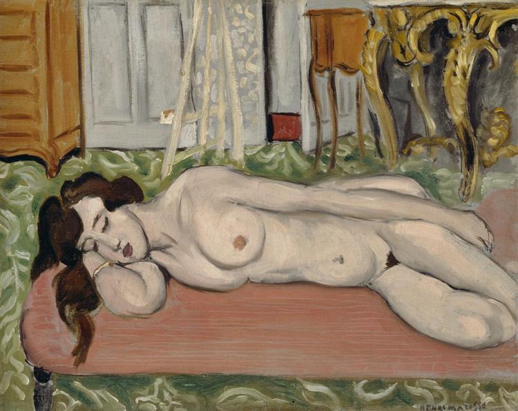 Reclining Nude on a Pink Couch, 1919 - Henri Matisse