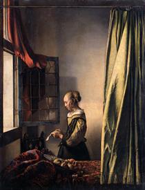 Moça lendo uma carta à janela - Johannes Vermeer