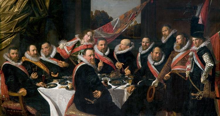 Banquet des officiers du corps des archers de Saint-George, Haarlem 1616, 1616 - Frans Hals