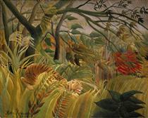 Tigre en una tormenta tropical - Henri Julien Félix Rousseau