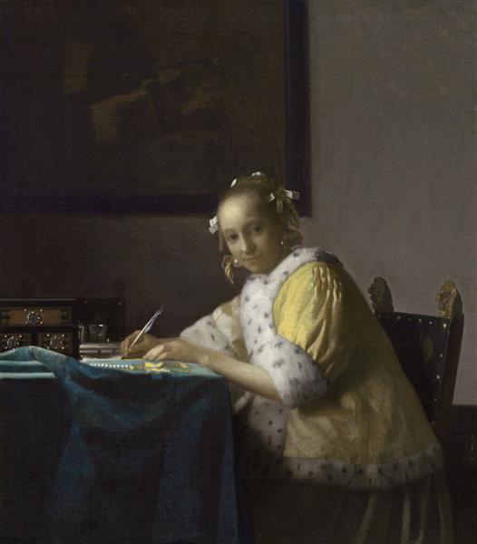 A lady writing, c.1665 - c.1666 - Johannes Vermeer