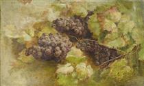 Still Life with Grapes - Giovanni Segantini