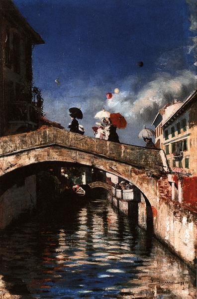 The canal at Ponte San Marco, 1880 - Giovanni Segantini