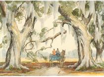 Southern Oaks/Going Home - Alfred Heber Hutty
