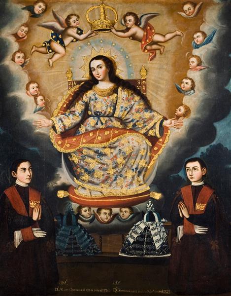 Seated Madonna with Graduation of the García Brothers, 1760 - Marcos Zapata