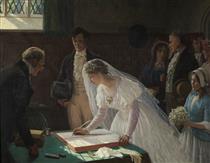The Wedding Register - Edmund Blair Leighton