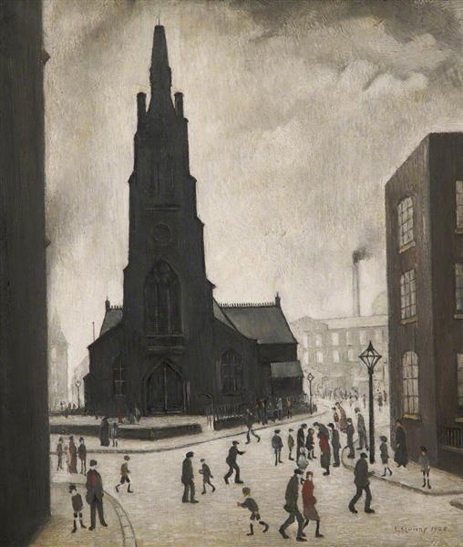A Street Scene (St Simon's Church), 1928 - L.S. Lowry