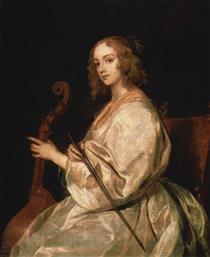 Portrait of Mary Ruthven, wife of the artist - Anthony van Dyck