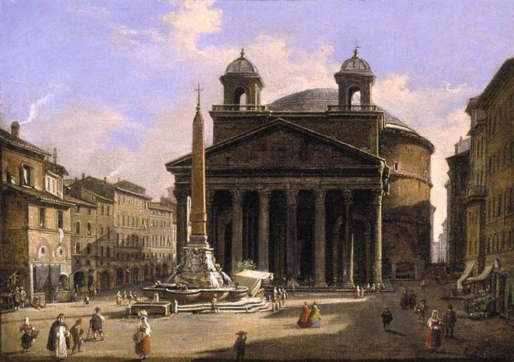 View of the Pantheon, Rome - Ippolito Caffi