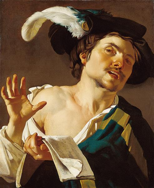 Young Man Singing, 1622 - Дірк ван Бабюрен