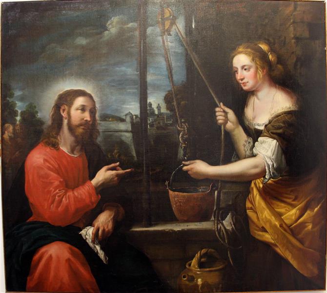 Cristo e la Samaritana - Domenico Fiasella
