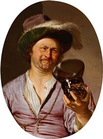 Self-portrait as a Merry Toper - Франц ван Мирис