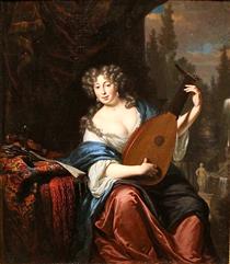 Portrait of a Lady Playing a Lute - Михиль ван Мюссер