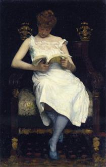 Girl Reading - Эдвард Симмонс
