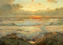 Sea and Sunset Glow - Julius Olsson