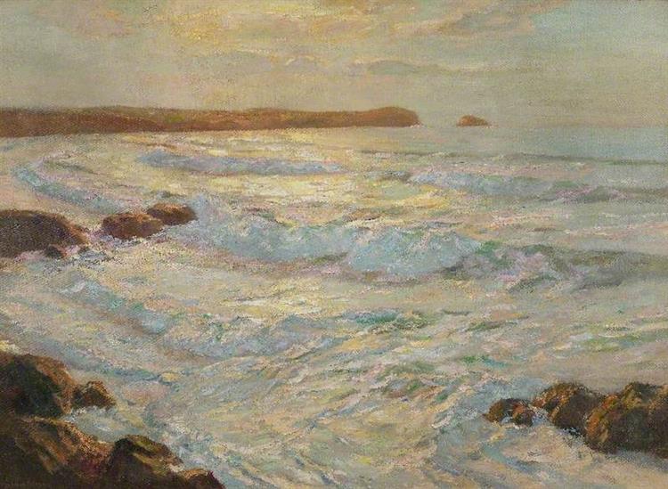Summer Sea, Newquay, Cornwall, 1920 - Julius Olsson