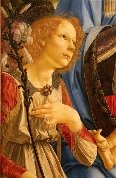 Virgin and Child with Two Angels (detail), c.1476 - c.1478 - Andrea del Verrocchio