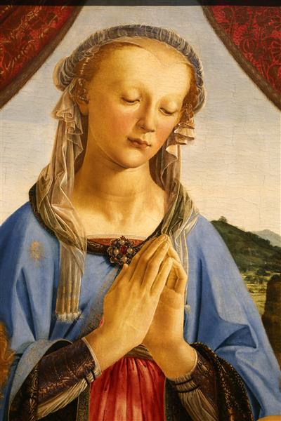 Virgin and Child with Two Angels (detail), c.1476 - c.1478 - 安德烈‧委羅基奧