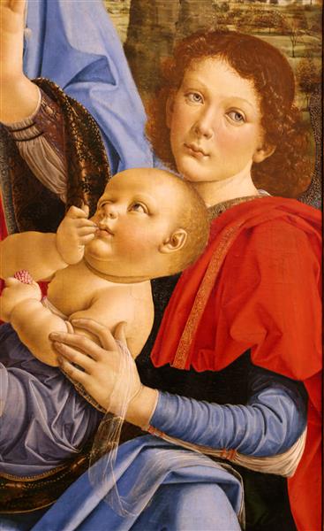 Virgin and Child with Two Angels (detail), c.1476 - c.1478 - 安德烈‧委羅基奧